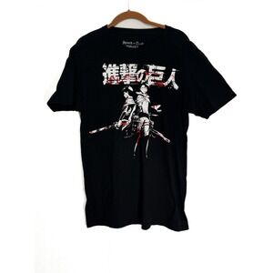 Attack‎ on Titan T Shirt Manga Anime Graphic Print Men's Black Tee